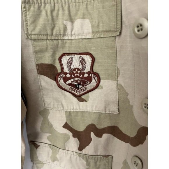 US Air Force Desert Camouflage Jacket/Coat Men’s Size Medium W/Patches USCENTAF - Picture 5 of 12